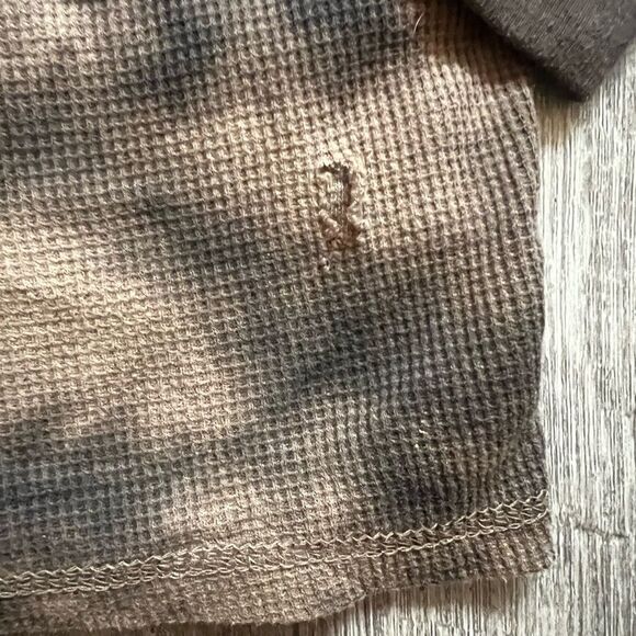 MMA Elite Men’s Long Sleeve Thermal Waffle Pullover Size Large Brown/Tan - Picture 9 of 10